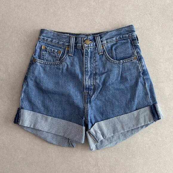Levi's x Pokemon Misty's Cerulean Denim Shorts in Midwash Blue NO SUSPENDERS - Picture 4 of 10